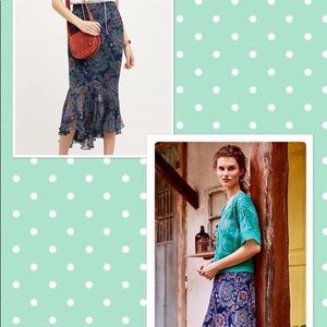 NWOT Anthropologie Vanessa Virginia Paisley Skirt